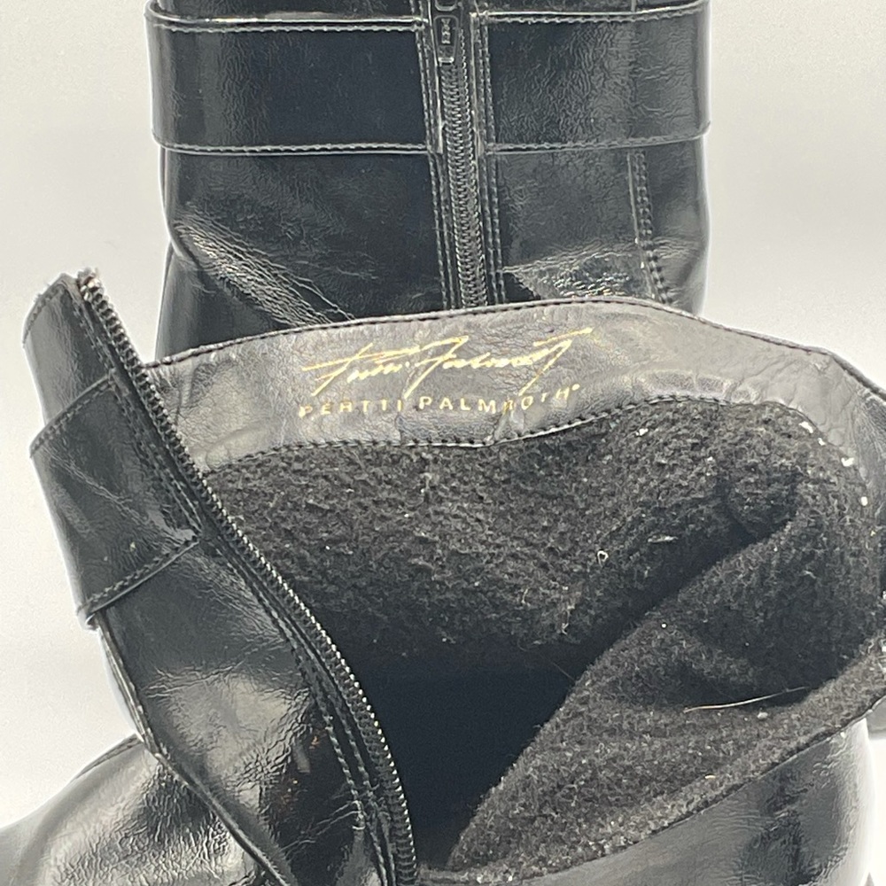 “PERTTI PALMROTH” Black Patent Ankle Boots Made In Finland. - Picture 12 of 16